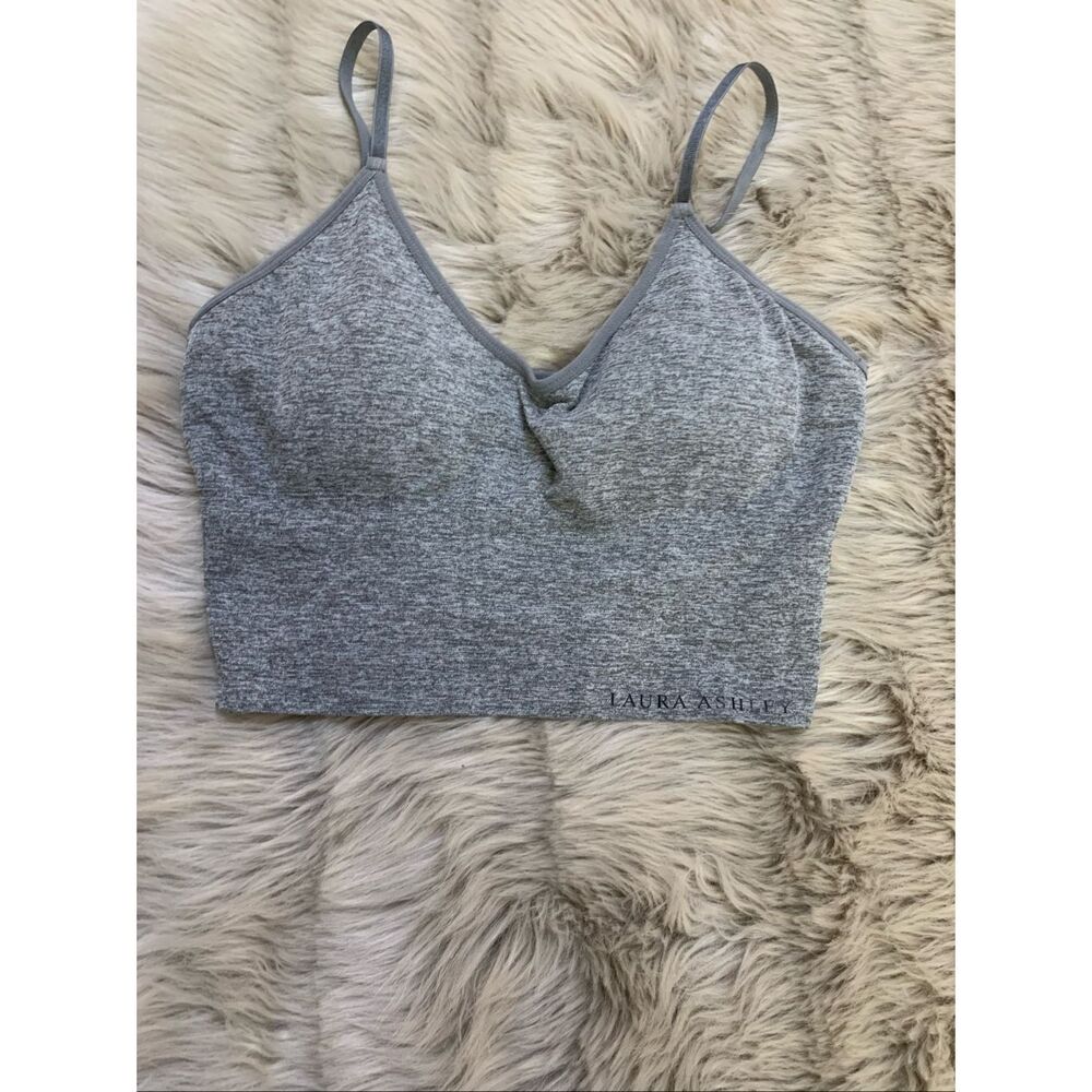 Laura Ashley Seamless Wireless Longline Lounge Sports Bra Gray Women’s Size L